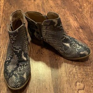 Lucky Brand booties snake print